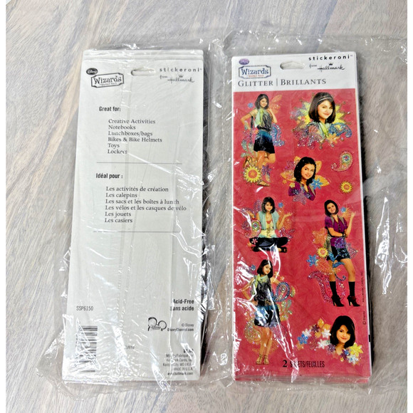 Disney Wizards of Waverly Place Glitter Stickers Lot of 2 Sealed Vintage Selena - Picture 3 of 3